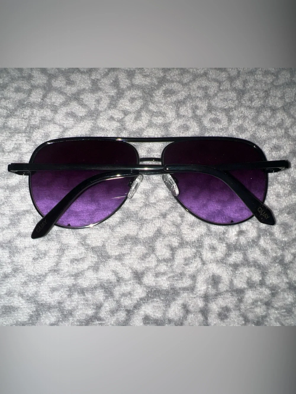 Quay Australia Women’s Black Frame Black Purple Lens High Key Mini Sunglasses